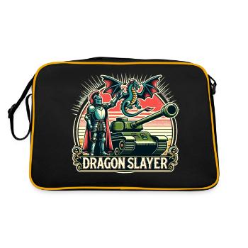Dragon Slayer Knight Ren Faire LARP, Renaissance - Retro Tasche - Schwarz/Gold - Hinten