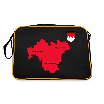 Franken - Retro Tasche - Schwarz/Gold - Hinten