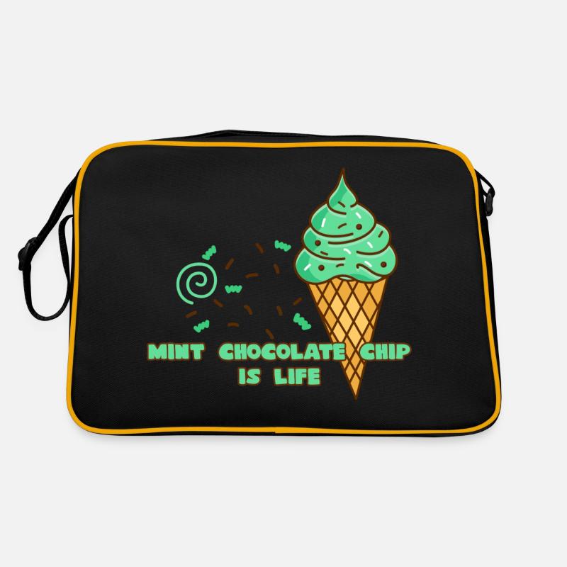Minz Schoko Chip Eis Ist Leben Retro Tasche
