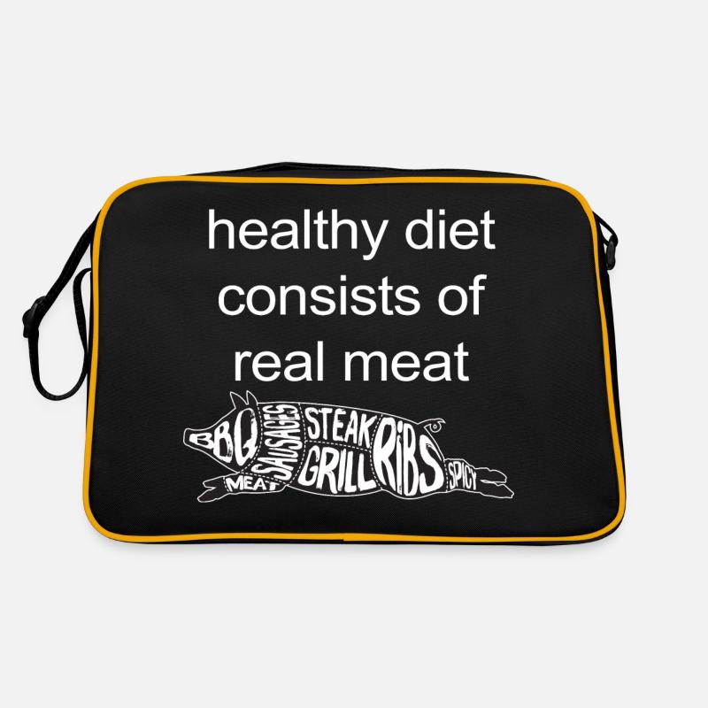 real meat - Retro Tasche - Schwarz/Gold