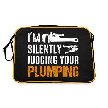 I'm Silently Judging Your Plumping Plumber Pipefit - Retro Bag - black/gold - Back