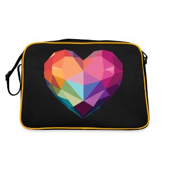 Amour - Cœur Low Poly - Sac Retro - noir/or - Dos