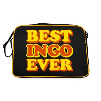 Ingo Vorname Lustiges Geschenk - Retro Tasche - Schwarz/Gold - Hinten
