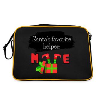 Santa's favorite helper: me - Retro Bag - black/gold - Back