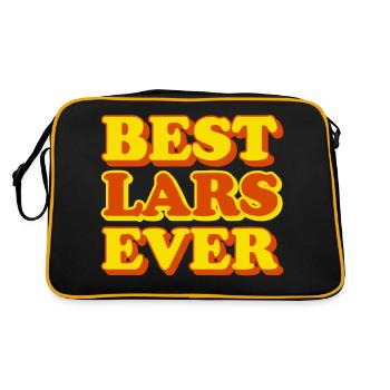 Lustiges Geschenk mit Vornamen Lars - Retro Tasche - Schwarz/Gold - Hinten