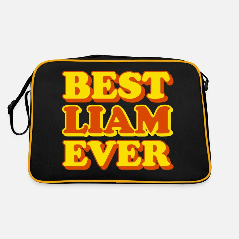 Lustiges Geschenk mit Vornamen Liam - Retro Tasche - Schwarz/Gold
