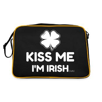 Kiss me I'm Irish ish, funny St Patricks day - Retro Bag - black/gold - Back