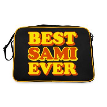 Sami first name, funny gift - Retro Bag - black/gold - Back
