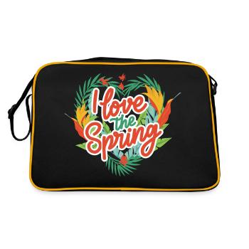 I Love The Spring - Retro Tasche - Schwarz/Gold - Hinten