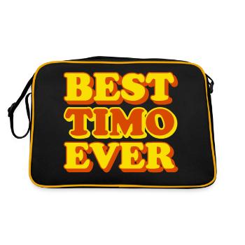 Timo Prénom Drôle Cadeau - Sac Retro - noir/or - Dos