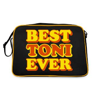 Toni First Name Funny Gift - Retro Bag - black/gold - Back