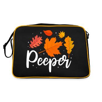 Peeper Fall Leaves Collecting Leaf Peeping - Retro Bag - black/gold - Back