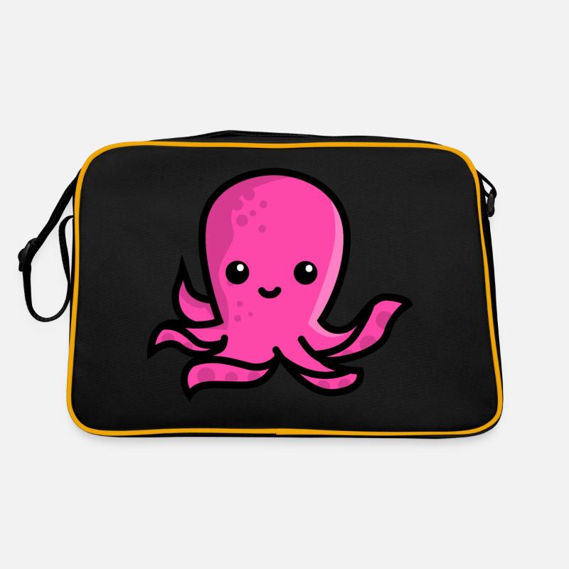 Octopus - Retro Tasche - Schwarz/Gold