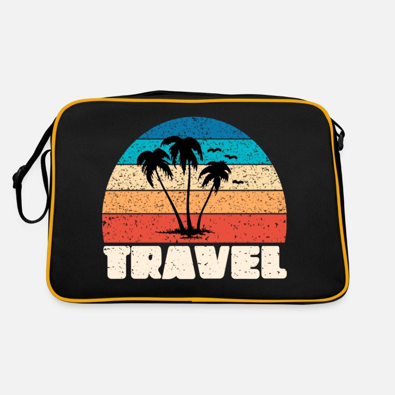 Voyage coucher de soleil dans un palmier vintage Sac Retro