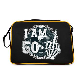 I'm 50 plus 1 middle finger Skull funny 51st - Retro Bag - black/gold - Back