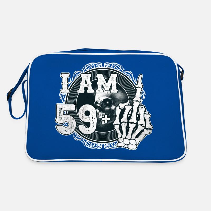 Ich bin 59 plus 1 Mittelfinger Totenkopf lustig 60 Retro Tasche