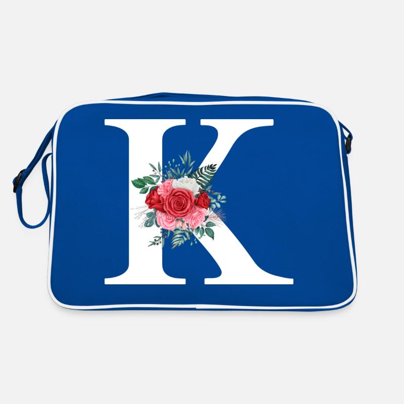 Red Floral K Letter Retro Bag