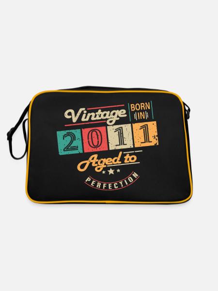 Original 2011 Vintage - 2011 Birthday Gift - Retro Bag - black/gold - Back