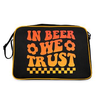 In Beer We Trust - Retro Tasche - Schwarz/Gold - Hinten