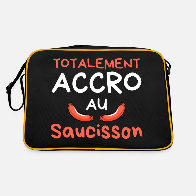 Accro au saucisson - Sac Retro - noir/or