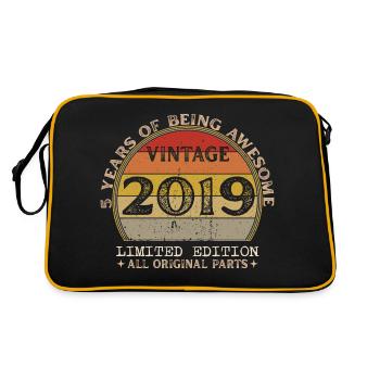 Né en 2019 - Vintage 2019 Anniversaire Rétro - Sac Retro - noir/or - Dos