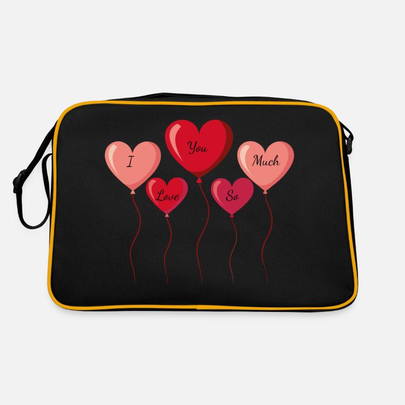 I love you so much mit Herzen Retro Tasche