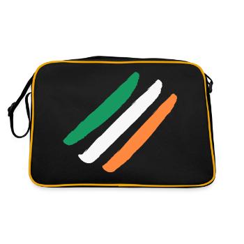 Ireland / Ireland Flag - Diagonal - Stylish - Retro Bag - black/gold - Back