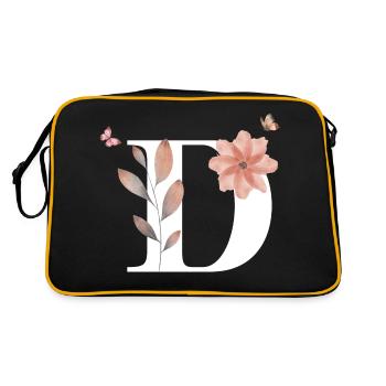Lettre d fleurs sauvages aquarelles - Sac Retro - noir/or - Dos