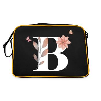 Letter b wildflowers watercolors - Retro Bag - black/gold - Back