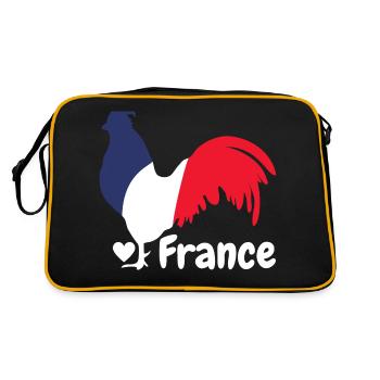 Coq français bleu blanc rouge - Sac Retro - noir/or - Dos