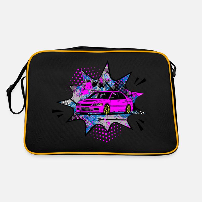 Mitsu pink bubble - Retro Tasche - Schwarz/Gold