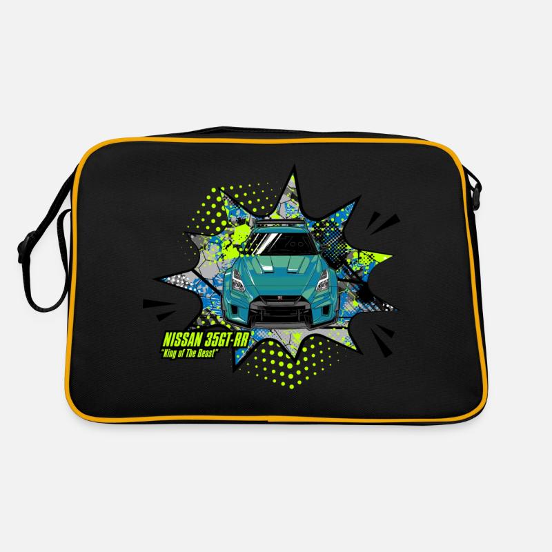 gtr front bubble - Retro Tasche - Schwarz/Gold