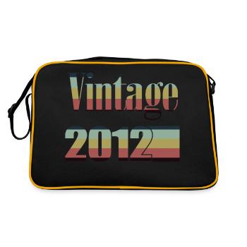2012 Geburtstag 2012 Jahrgang 2012 Geburtstag - Retro Tasche - Schwarz/Gold - Hinten