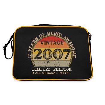 Born in 2007 - Vintage 2007 Retro Birthday - Retro Bag - black/gold - Back