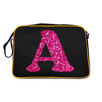 Letter A Pink Glitter - Retro Bag - black/gold - Back