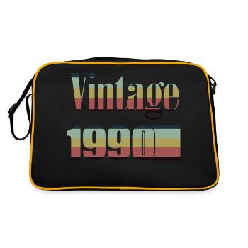 1990 Geburtstag 1990 Jahrgang 1990 Geburtstag - Retro Tasche - Schwarz/Gold - Hinten