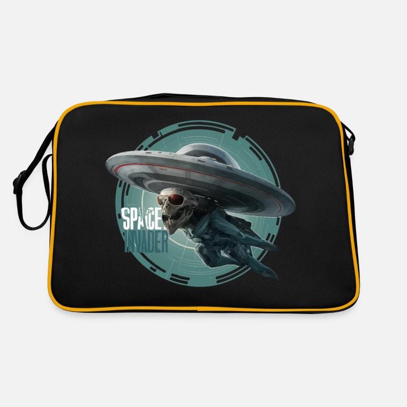 AUSSERIRDISCHES UFO, SPACE INVANDER Retro Tasche