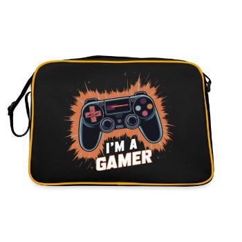 ICH BIN EIN GAMER - Retro Tasche - Schwarz/Gold - Hinten