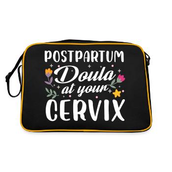 postpartum doula at your cervix - Retro Tasche - Schwarz/Gold - Hinten