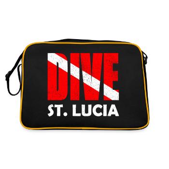 Dive St. Lucia - Diver Down Flag Scuba Diving - Sac Retro - noir/or - Dos