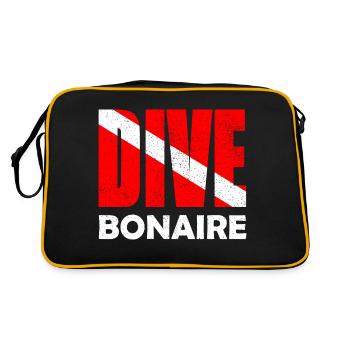 Plongée Bonaire, Plongeur Down Flag, Plongée sous-marine, Tauchen - Sac Retro - noir/or - Dos