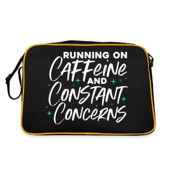 running on caffeine and constant concerns Design - Retro Bag - black/gold - Back