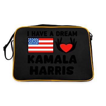 Kamala Harris President Hearthand - Retro Bag - black/gold - Back
