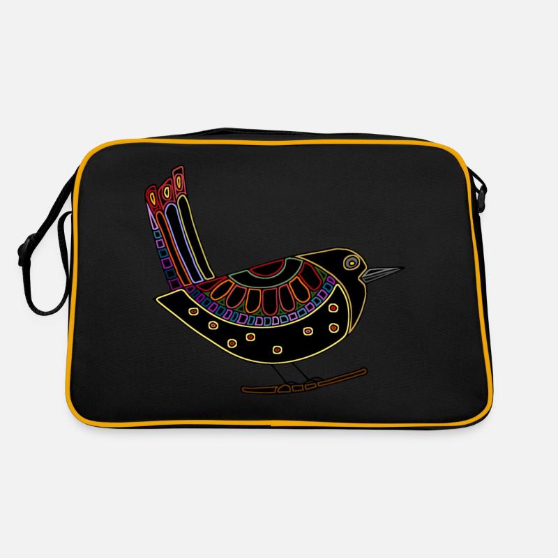 Colorful bird Retro Bag