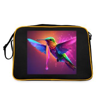 Vibrant Hummingbird in Flight - Retro Bag - black/gold - Back