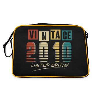 2010 Vintage 2010 né en 2010 anniversaire. Année 2 - Sac Retro - noir/or - Dos