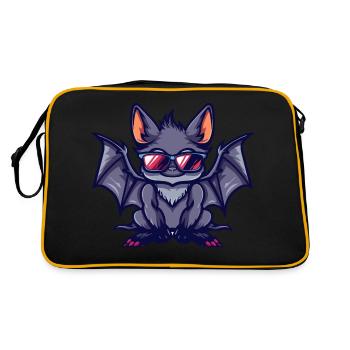 Fledermaus Comic Cool - Retro Tasche - Schwarz/Gold - Hinten