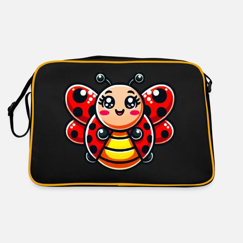 marienkäfer comic - Retro Tasche - Schwarz/Gold