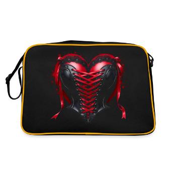 Heart Corset - Gothic Valentine's Day - Retro Bag - black/gold - Back