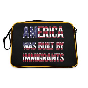 AMERICA WAS BUILT BY IMMIGRANTS Flüchtlingsrechte - Retro Bag - black/gold - Back